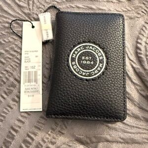 Marc Jacobs Black Pebbled Leather Card Case